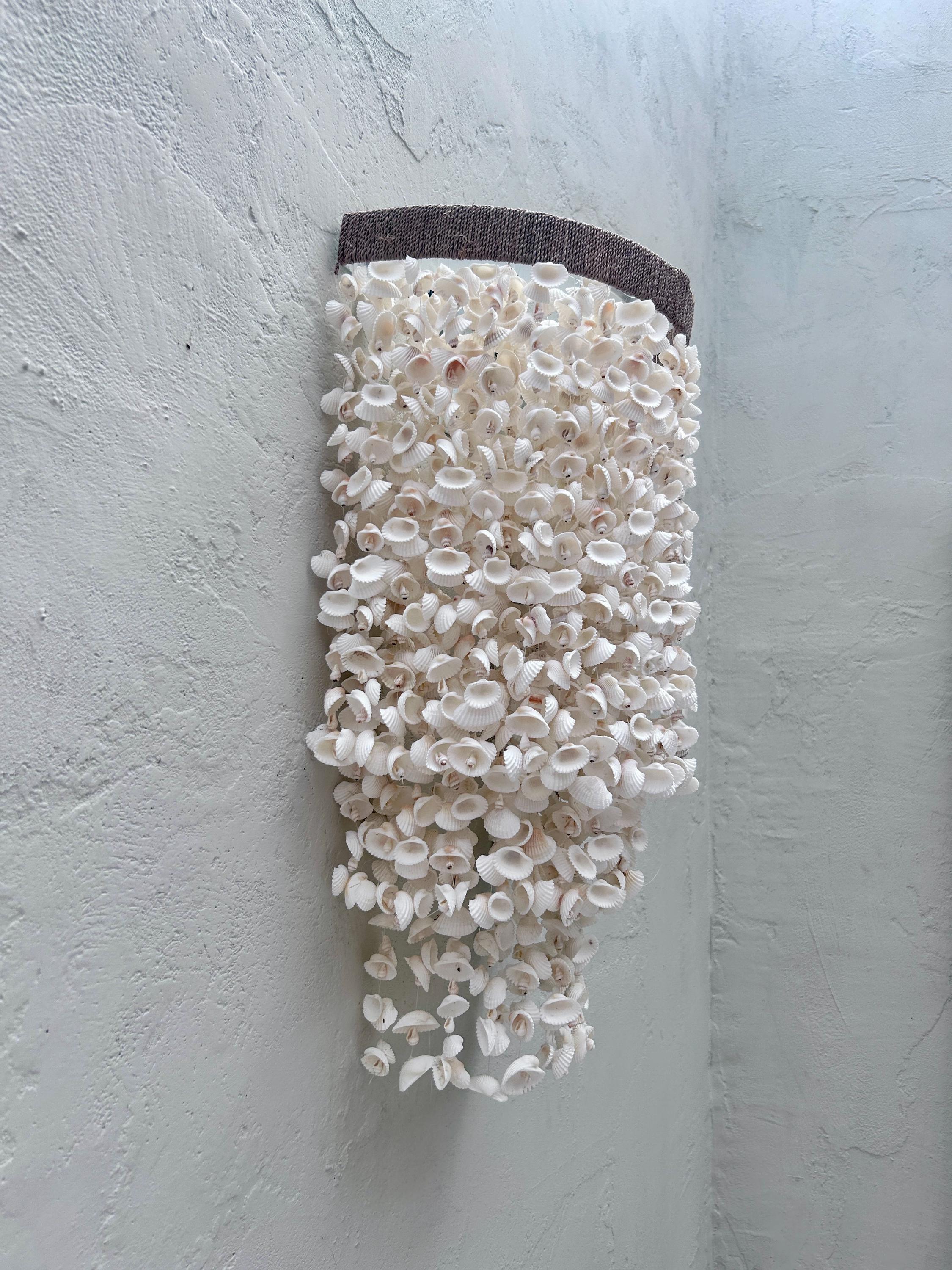 Coastal Wall Pendant Light – Handmade Sea Shell Wall Sconce, Beach House Lighting, Nautical Coastal Home Decor