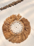 Handmade Raffia Coaster with Cowrie Shells