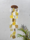 Small Capiz Shell Wind Chime – Brown & Yellow
