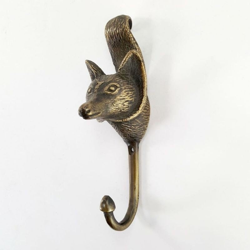 4.7 inches pairs Fox solid brass hook vintage look