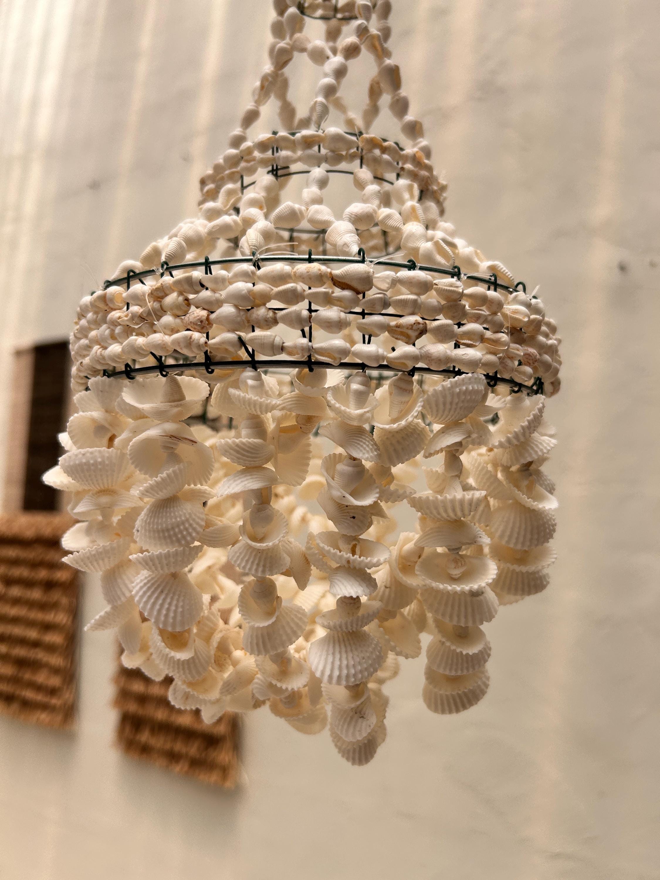 Style 6 Small Sea Shell Pendant Light – Boho Coastal Chandelier