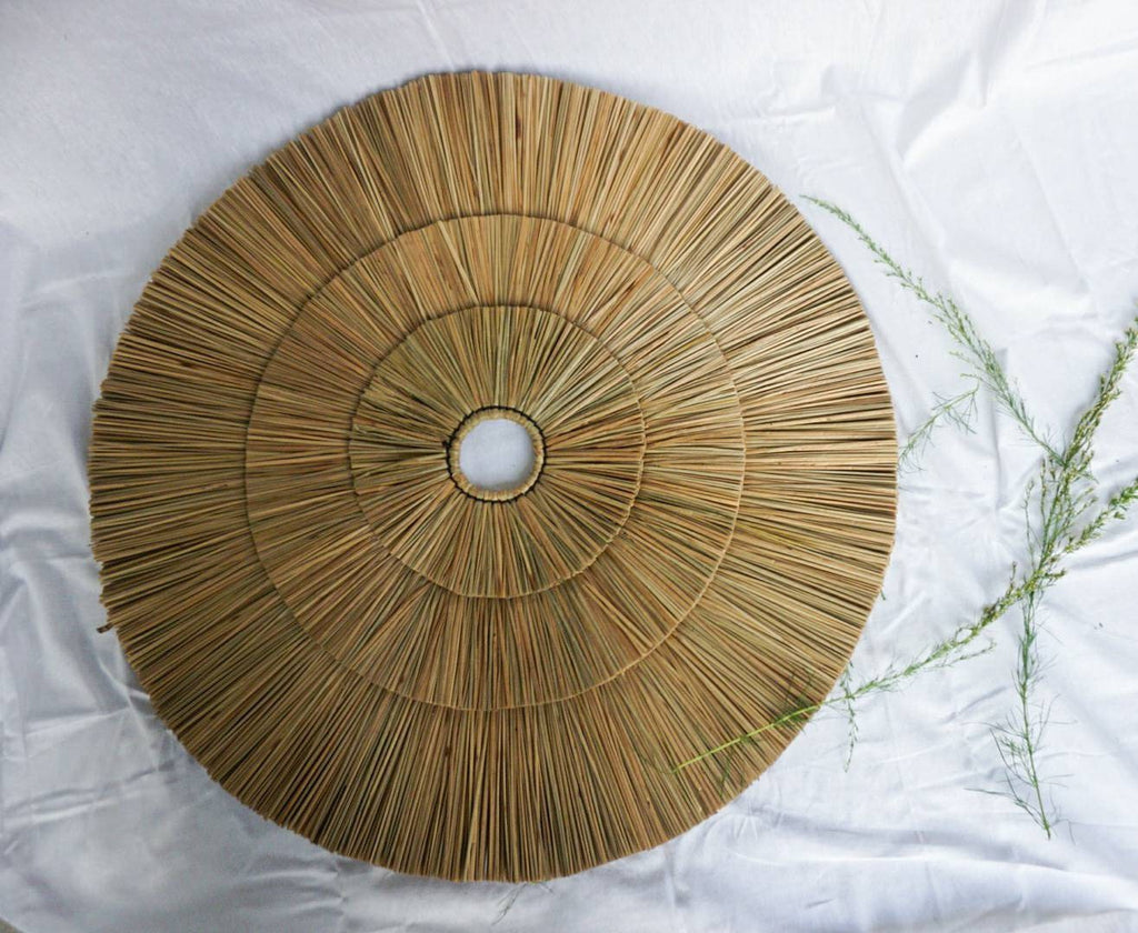 Boho Round Seagrass Wall Art – 3 Layer Tropical Decor