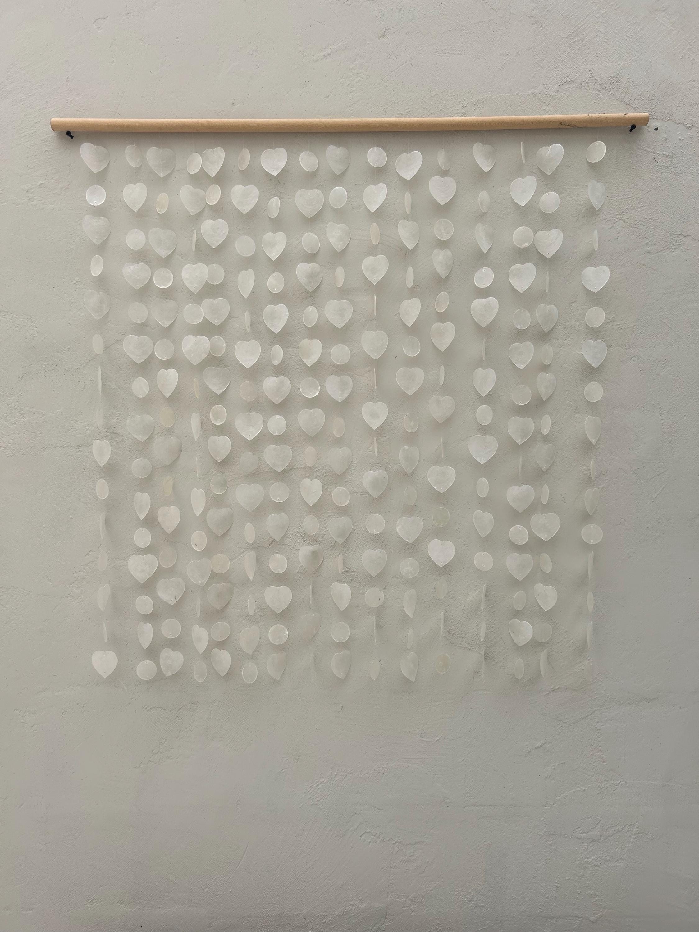 Heart Capiz Shell Beach Boho Wall Hanging Decor