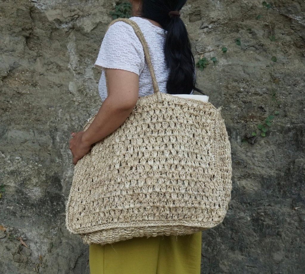 Large raffia crochet summer bag | large beach bag | summer beach bag | raffia large bag