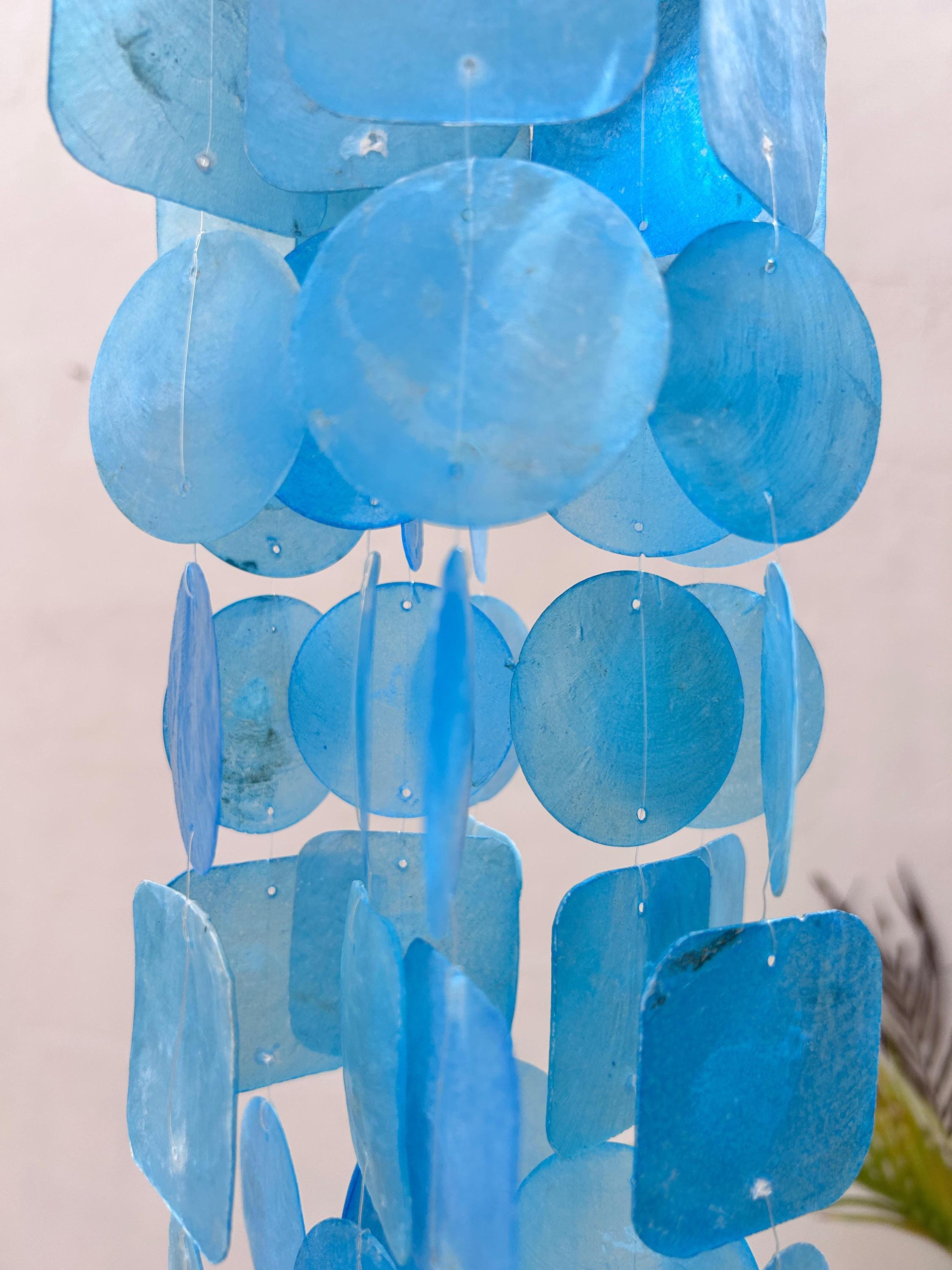 Small Blue Capiz Shell Wind Chime