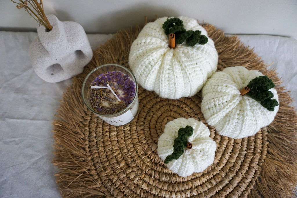 Fall crocheted white pumpkin home decor | Handmade pumpkin decor | Halloween decor crochet pumpkin | Pumpkin autumn decor | white Pumpkin