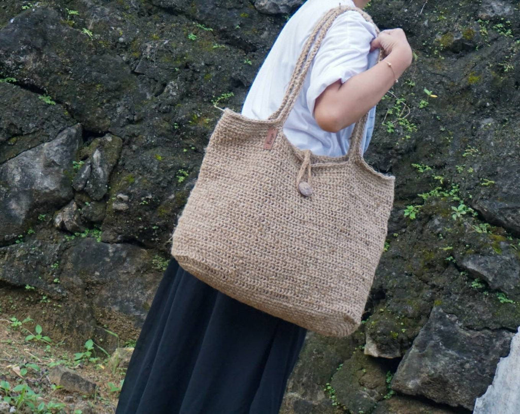 Oversized Jute Crochet Tote Bag – Handmade Large Tote