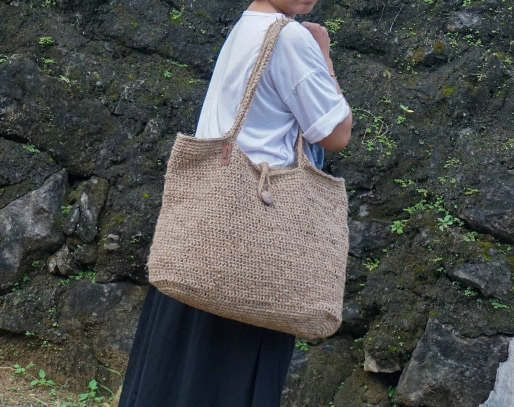 Oversized Jute Crochet Tote Bag – Handmade Large Tote