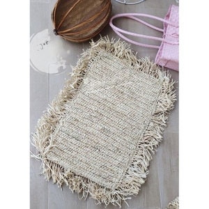 Boho Raffia Throw Pillow Cover