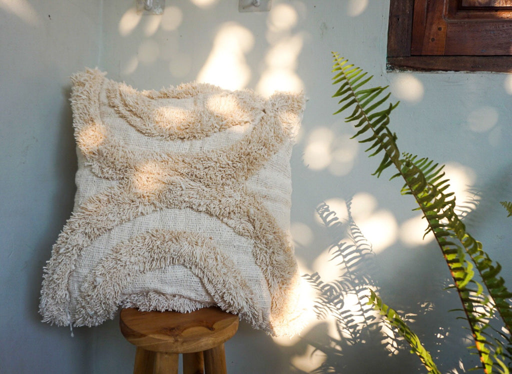 White Boho Pillow Cover