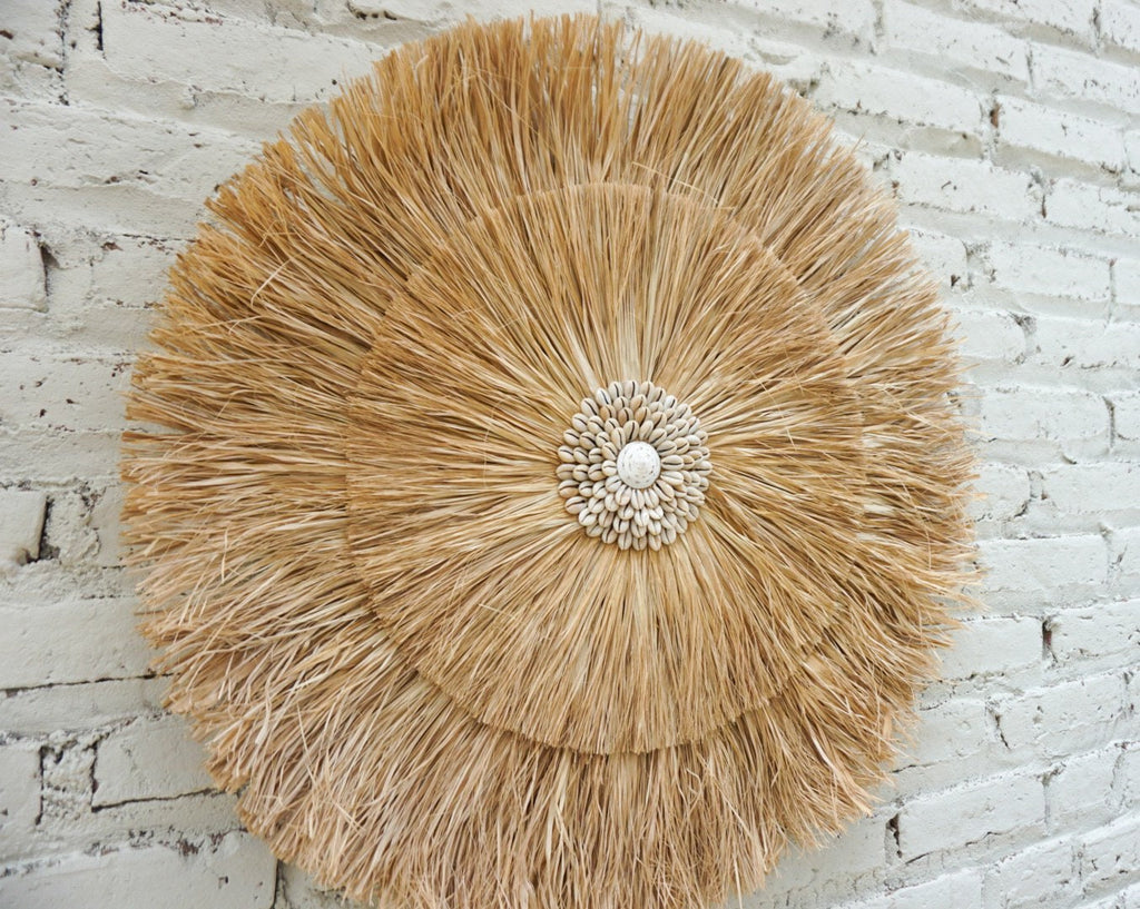Extra large seagrass wall hanging | Seagrass nautical wall decor | boho round large seagrass shell