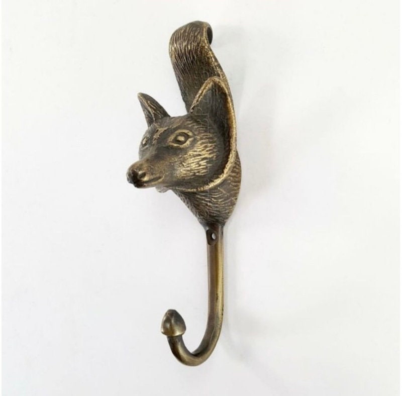 4.7 inches pairs Fox solid brass hook vintage look