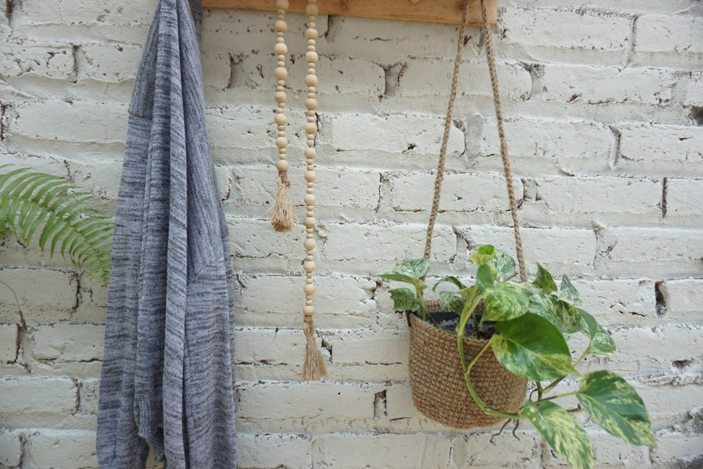 Jute Crochet hanging planter | Jute hanging plant basket | hanging planter | crochet vase | Jute indoor planter