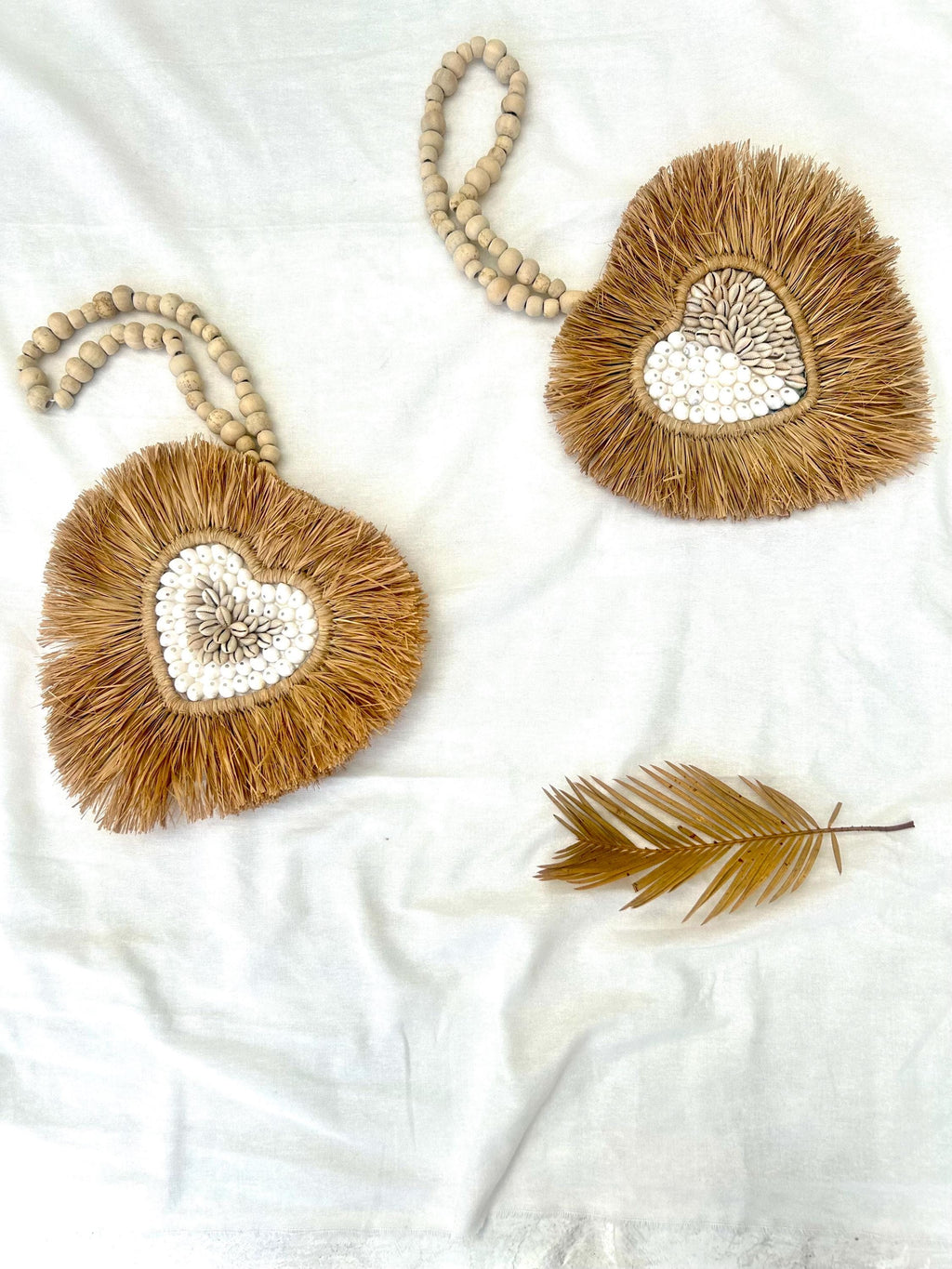 Boho heart shape shells wall hanging | nursery room decor