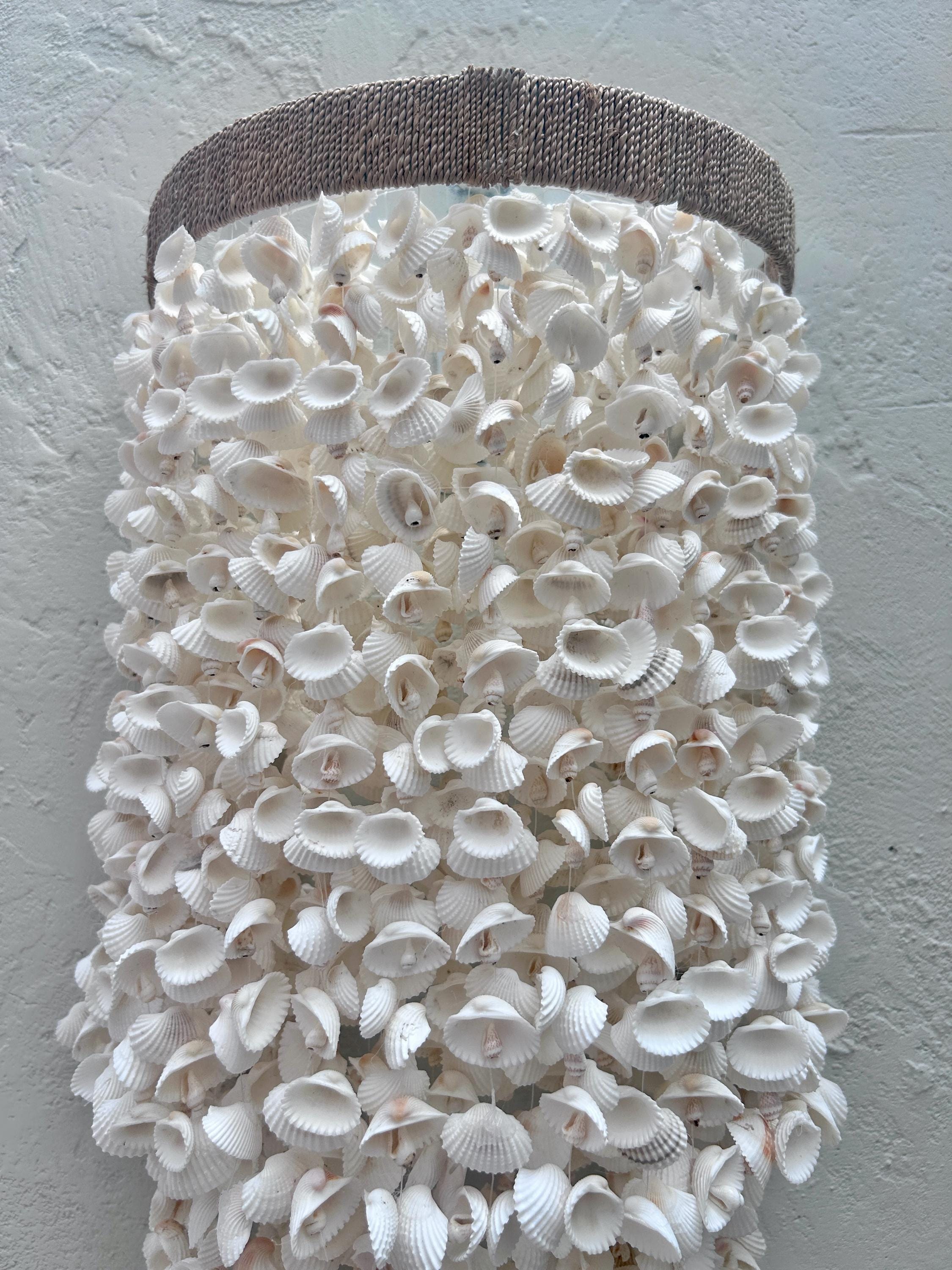 Coastal Wall Pendant Light – Handmade Sea Shell Wall Sconce, Beach House Lighting, Nautical Coastal Home Decor