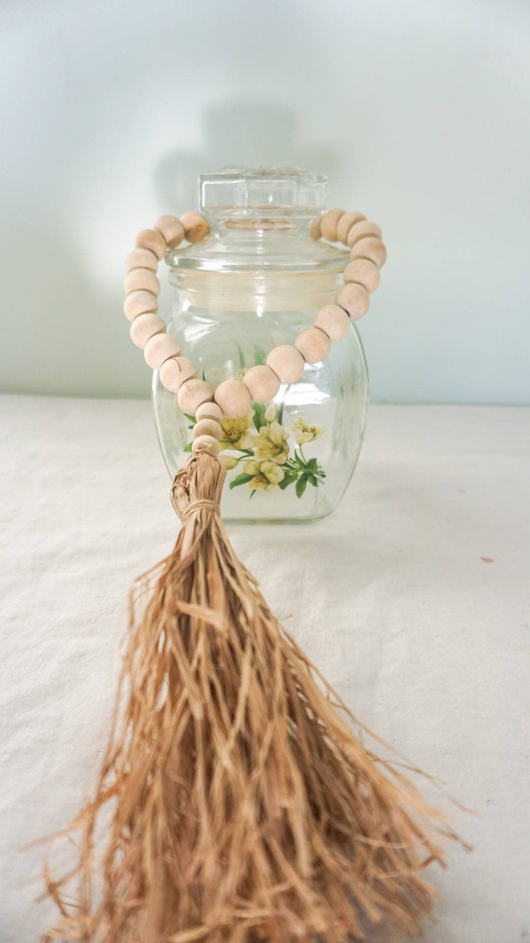 Set of 2 Wooden Bead Garlands – Farmhouse Boho Decor