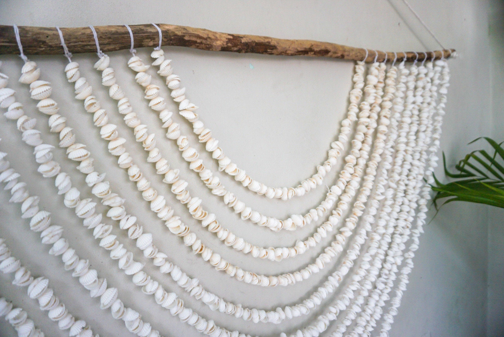 Large White Shell Wall Hanging – Boho Beach House Decor