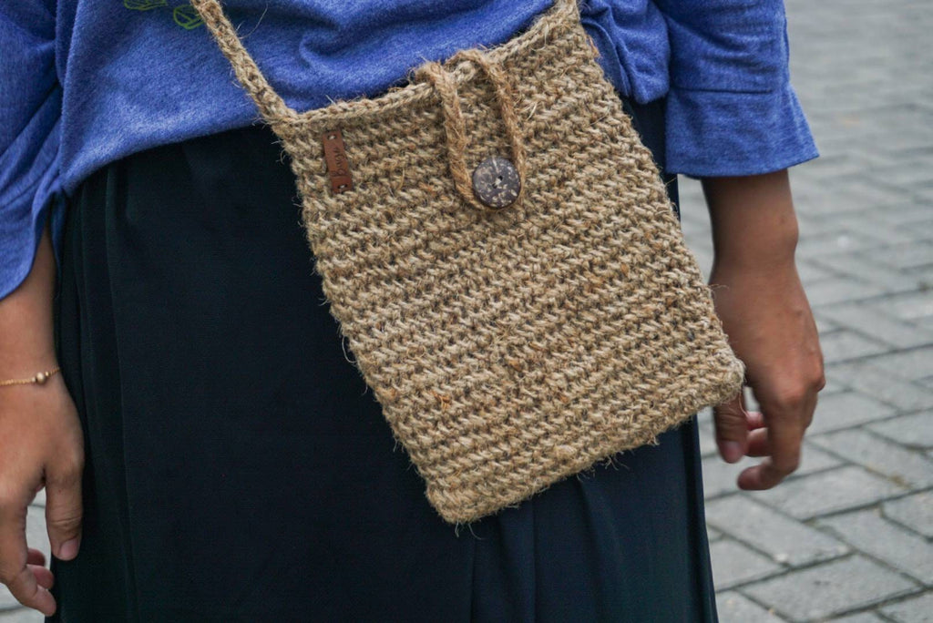 Mini Jute Crochet Crossbody Bag – Phone Pouch