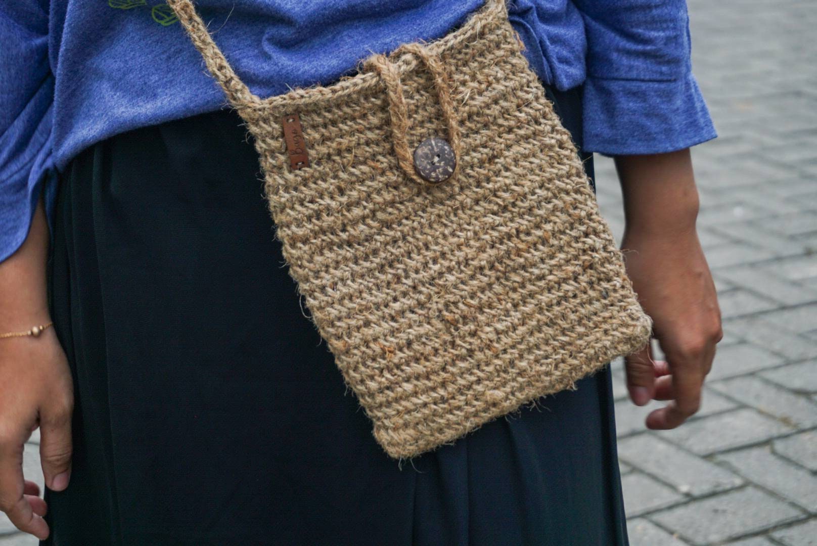 Mini Jute Crochet Crossbody Bag – Phone Pouch