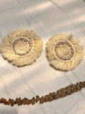 Light  Raffia & Cowrie Shell Coaster