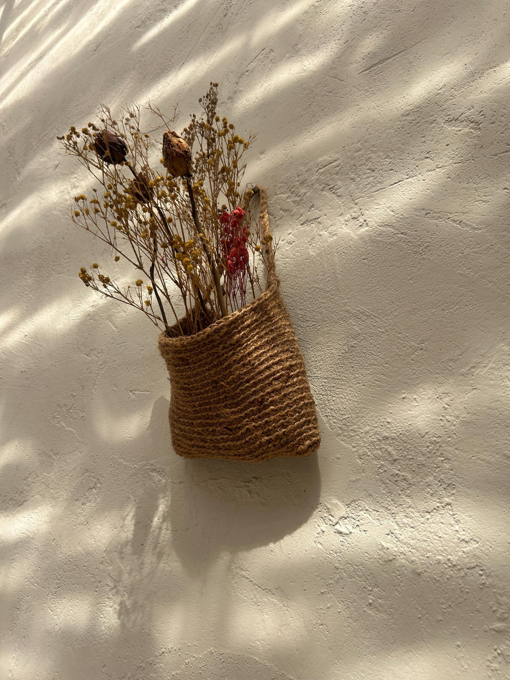 Square Jute Crochet Hanging Basket – Fall Home Decor