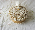 Balinese Bamboo Basket with Sea Shell Beads – Decorative Accent