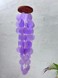 Small Purple Capiz Shell Wind Chime – Handmade Coastal Boho Decor