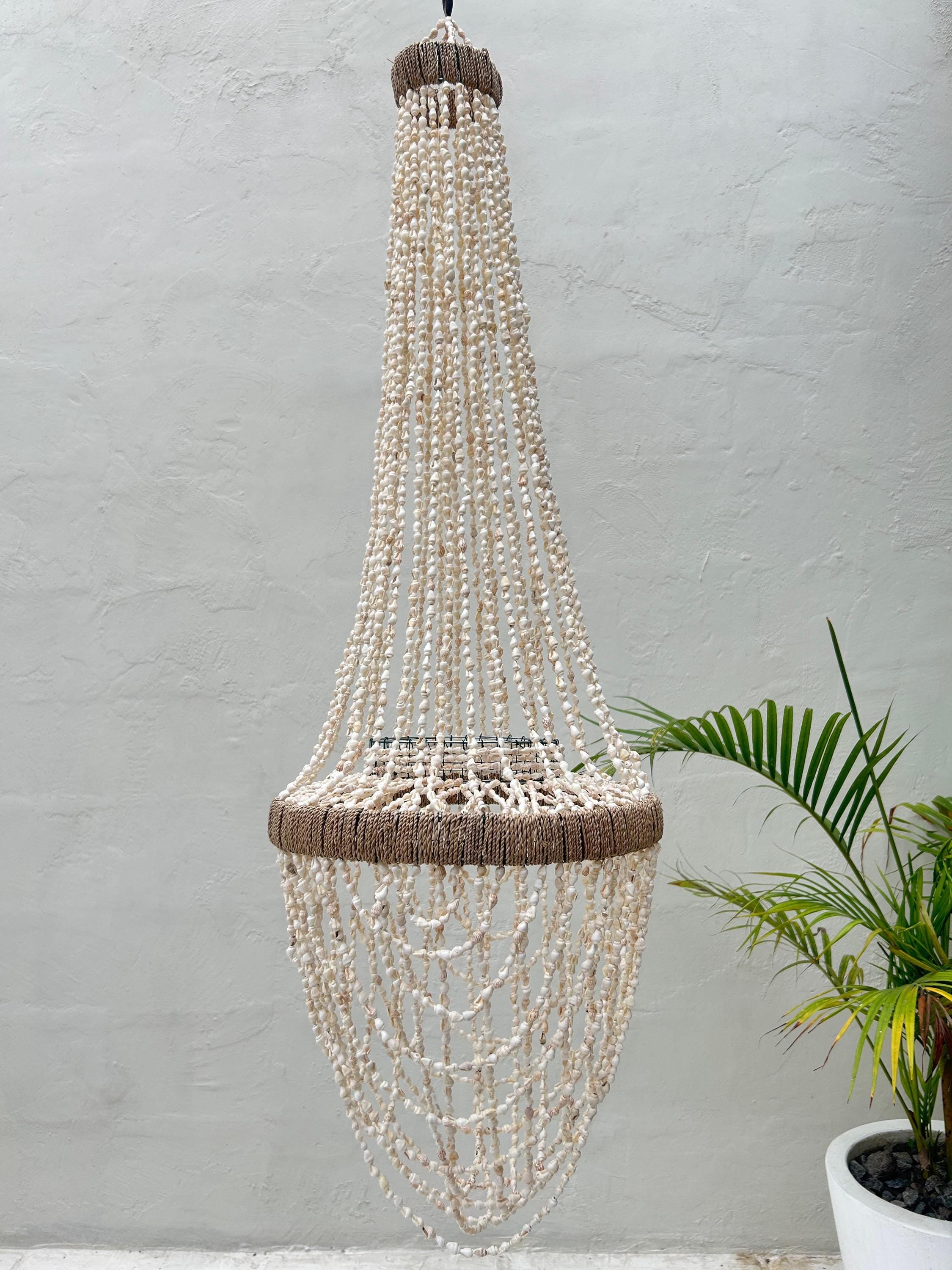 Style 2 Sea Shells Pendant Linght | Nautical Chandelier | Boho Coasatal Decor