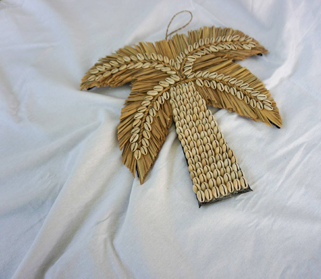 Palm shape Shells boho decor | sea shells palm tree wall hanging | shells wall art