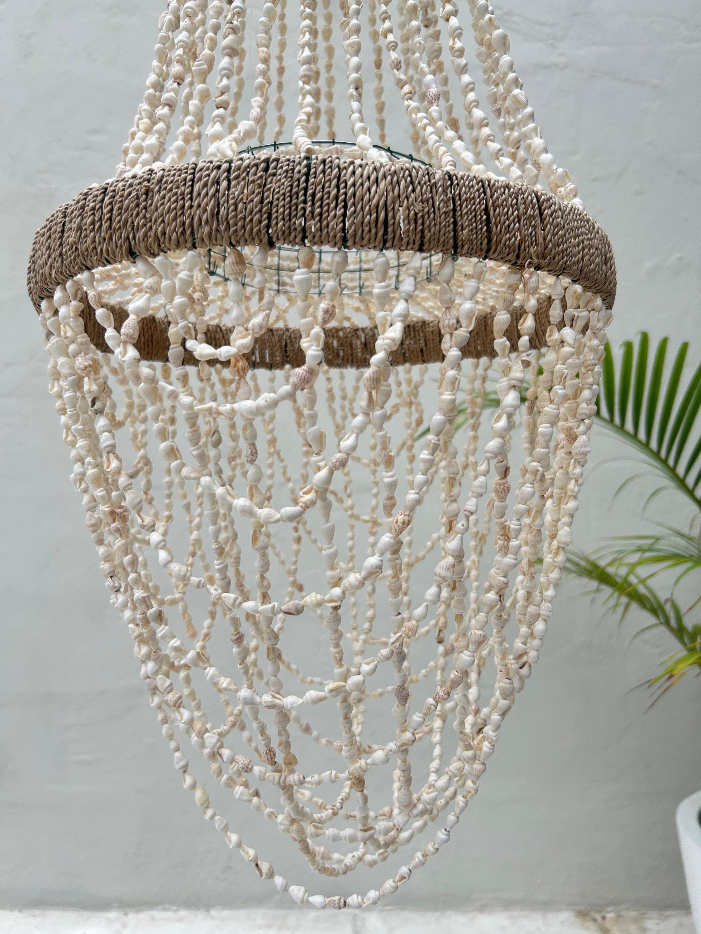 Style 2 Sea Shells Pendant Linght | Nautical Chandelier | Boho Coasatal Decor