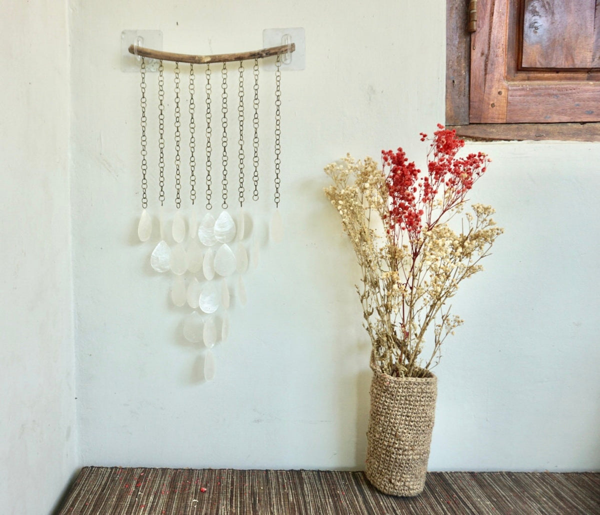 Urban Elegance Metal Chain with Teardrop Capiz Shell Accents
