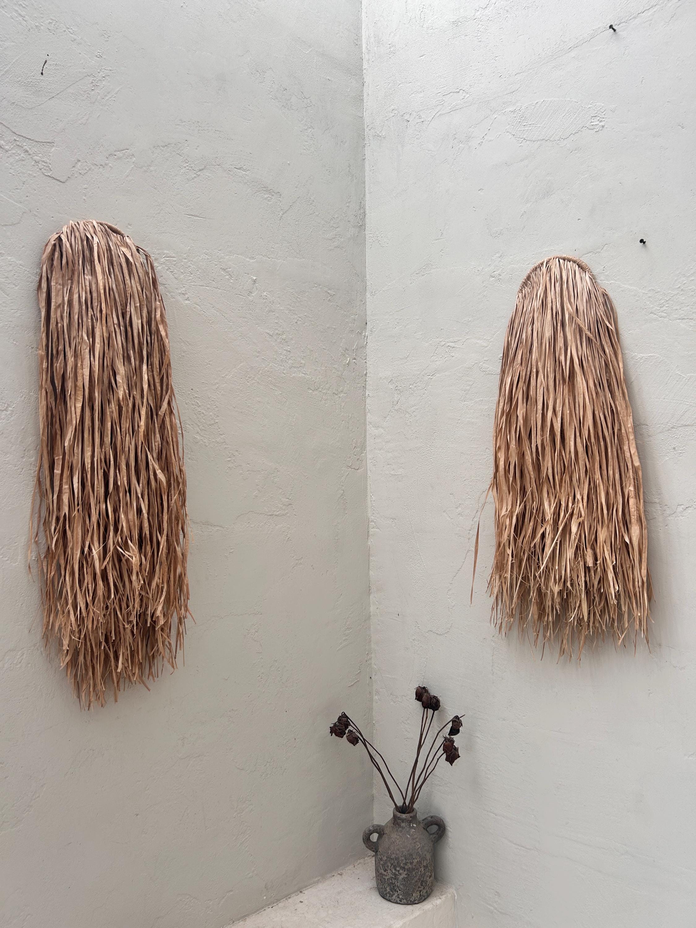 Raffia Wabi Sabi Wall Art | Handmade Natural Fiber Decor | Minimalist Boho Home Accent | Organic Textured Wall Hanging