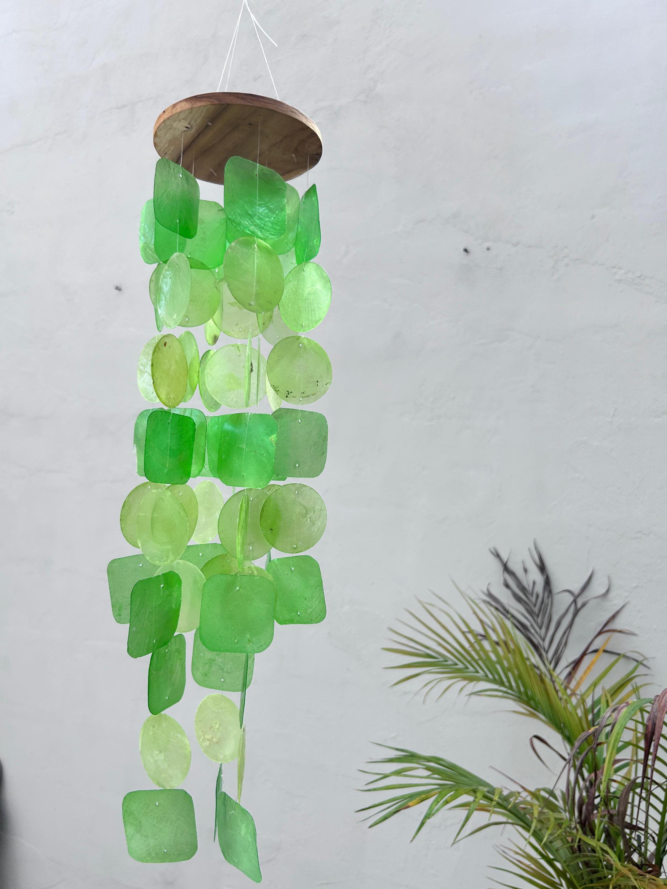 Small Green Capiz Shell Wind Chime
