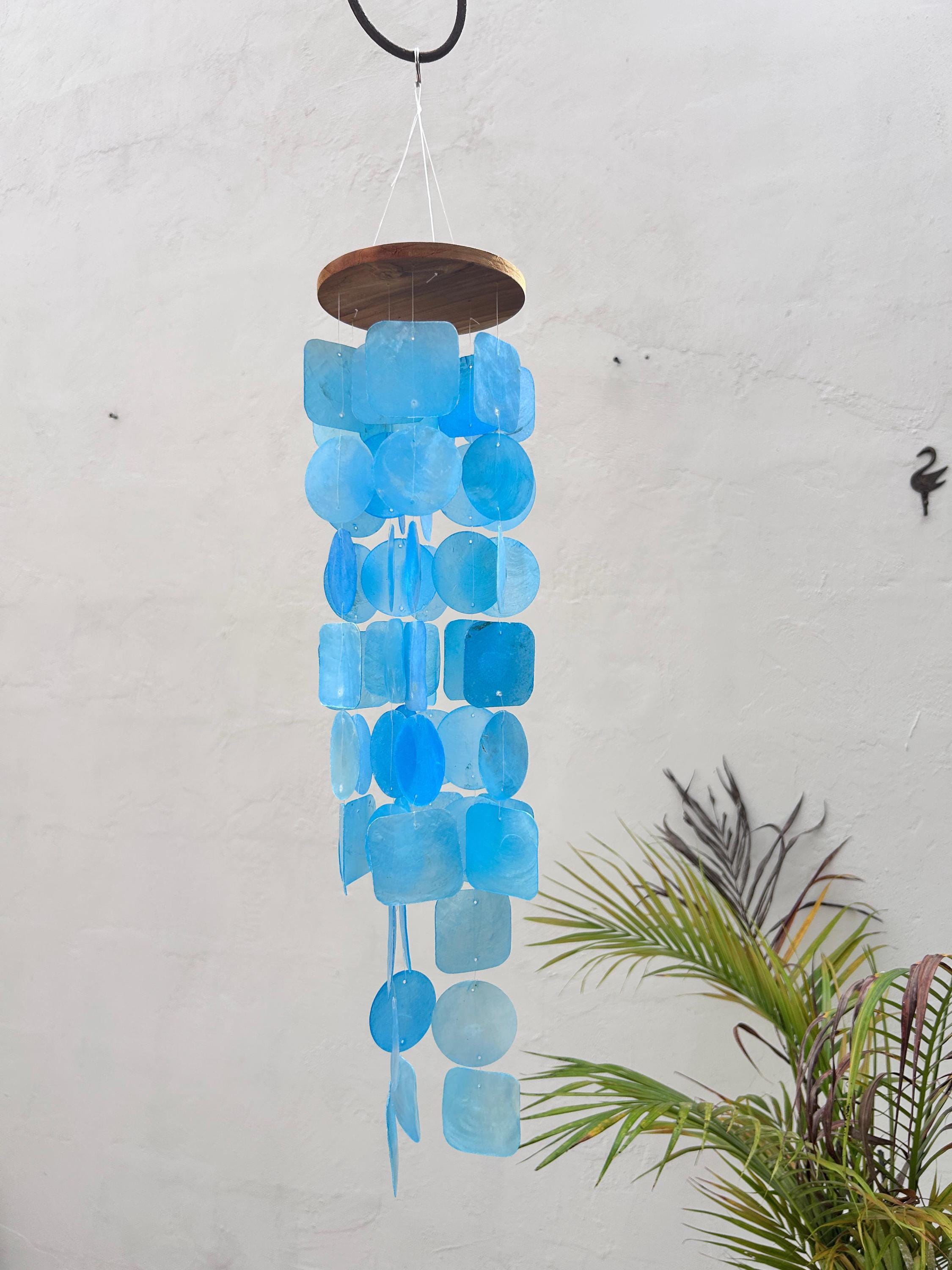 Small Blue Capiz Shell Wind Chime