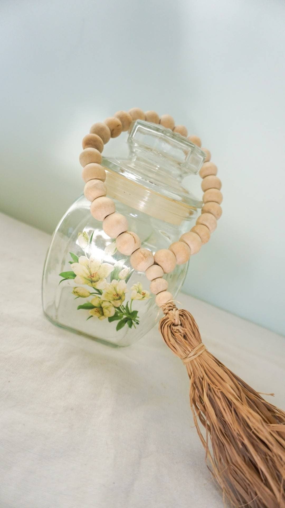 Set of 2 Wooden Bead Garlands – Farmhouse Boho Decor