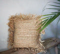 Boho Raffia Throw Pillow Cover