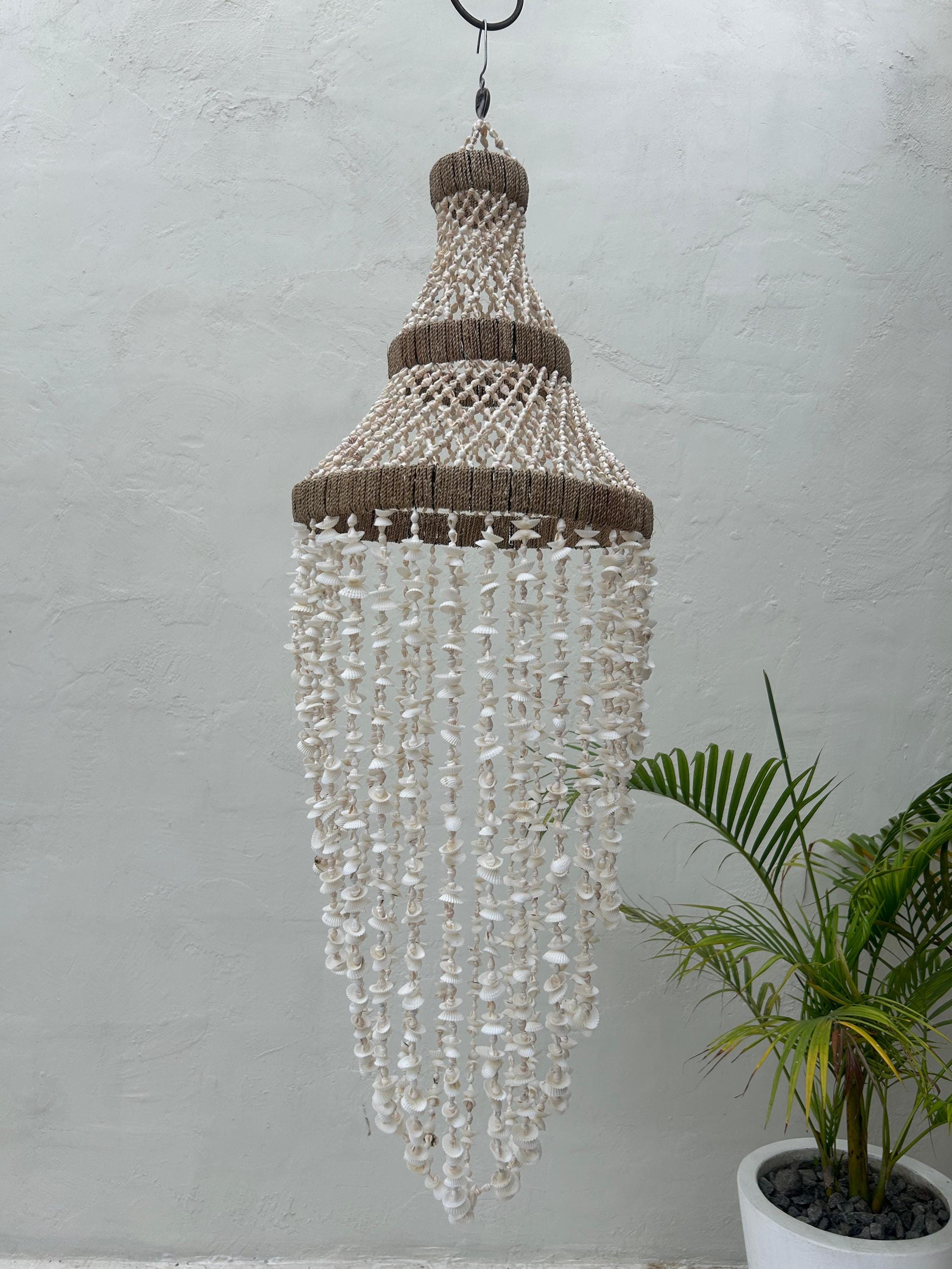 Style 4 Sea Shell Pendant Light – Boho Coastal Chandelier