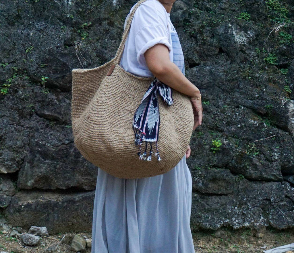 Super Large Jute Crochet Shopper Tote Bag