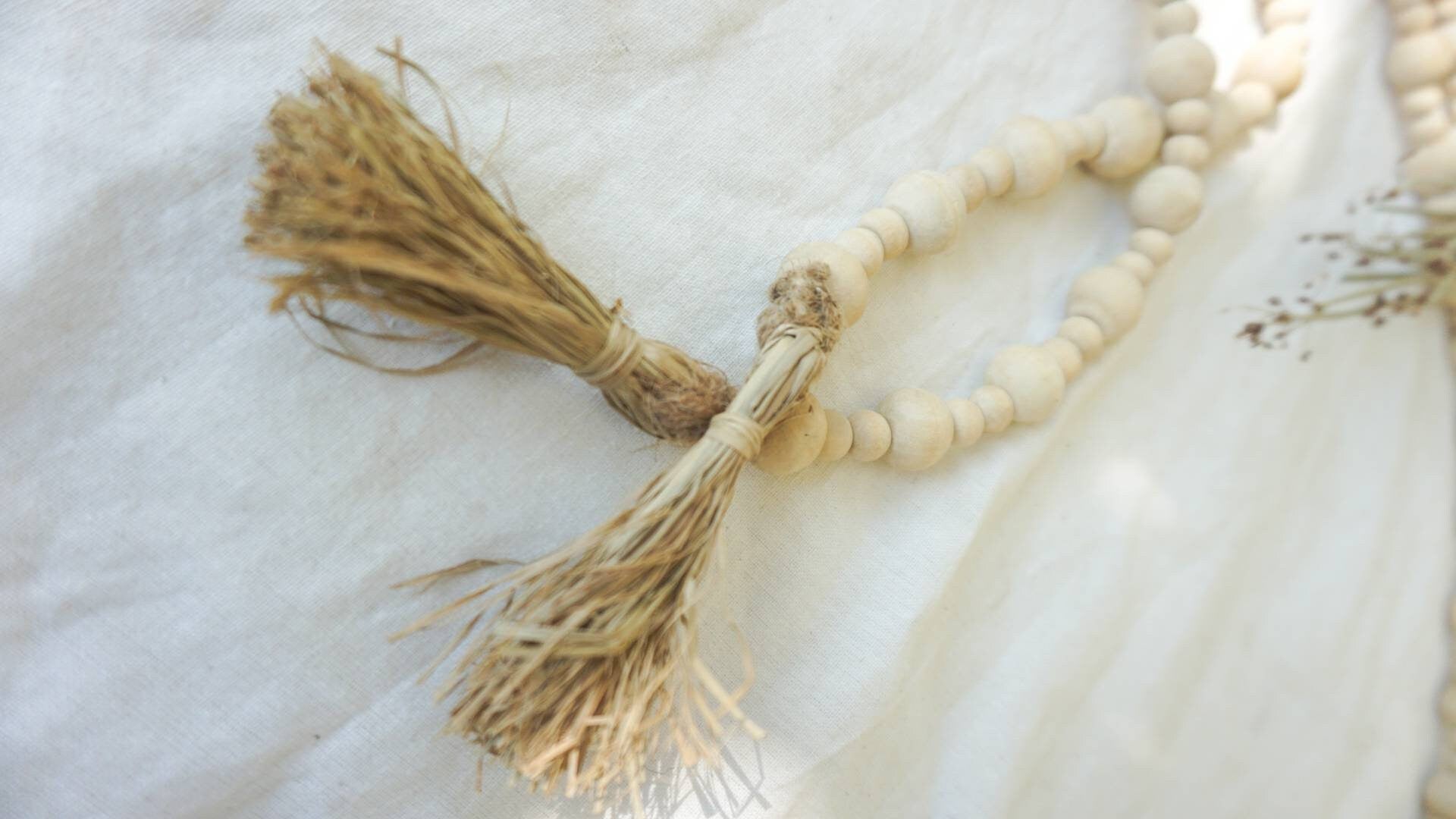 Set of 2 Beaded rustic Curtain tie back