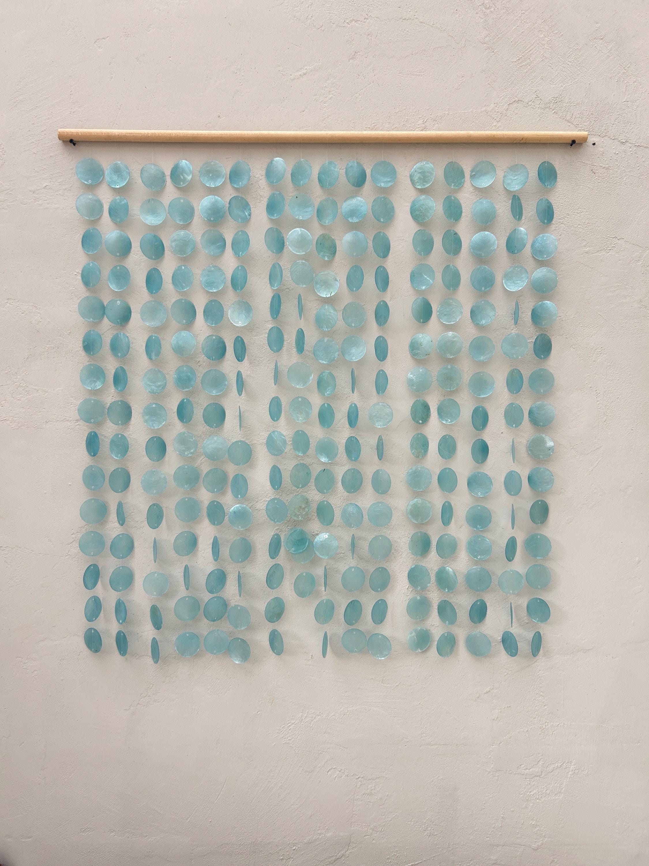 Sea Blue Capiz Shell Beach Boho Wall Hanging Decor