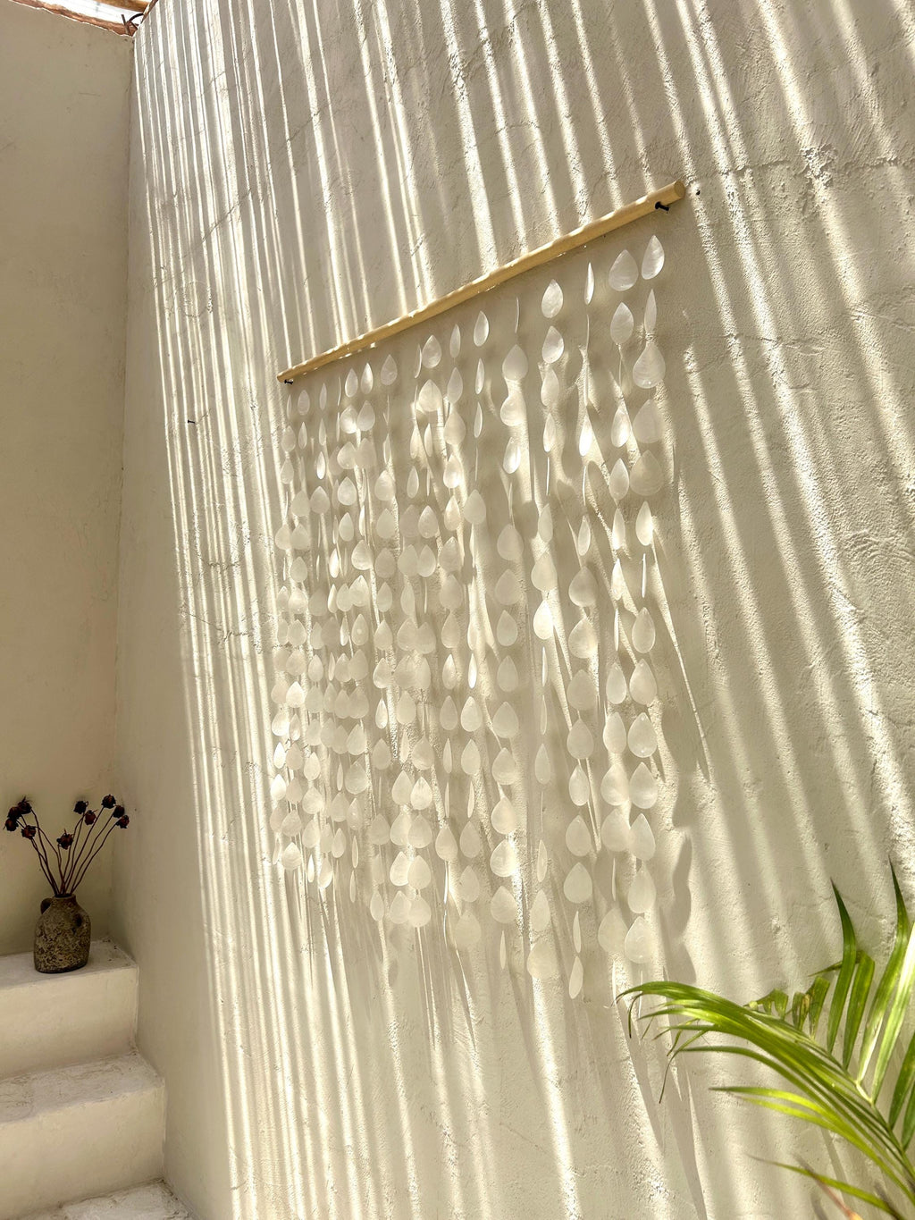 Water Drop White capiz shell wall hanging