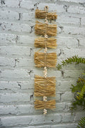 Small Sea Shell & Raffia Wall Hanging – Boho Beach House Decor