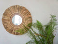 Boho Raffia Mirror – Handmade Natural Wall Decor
