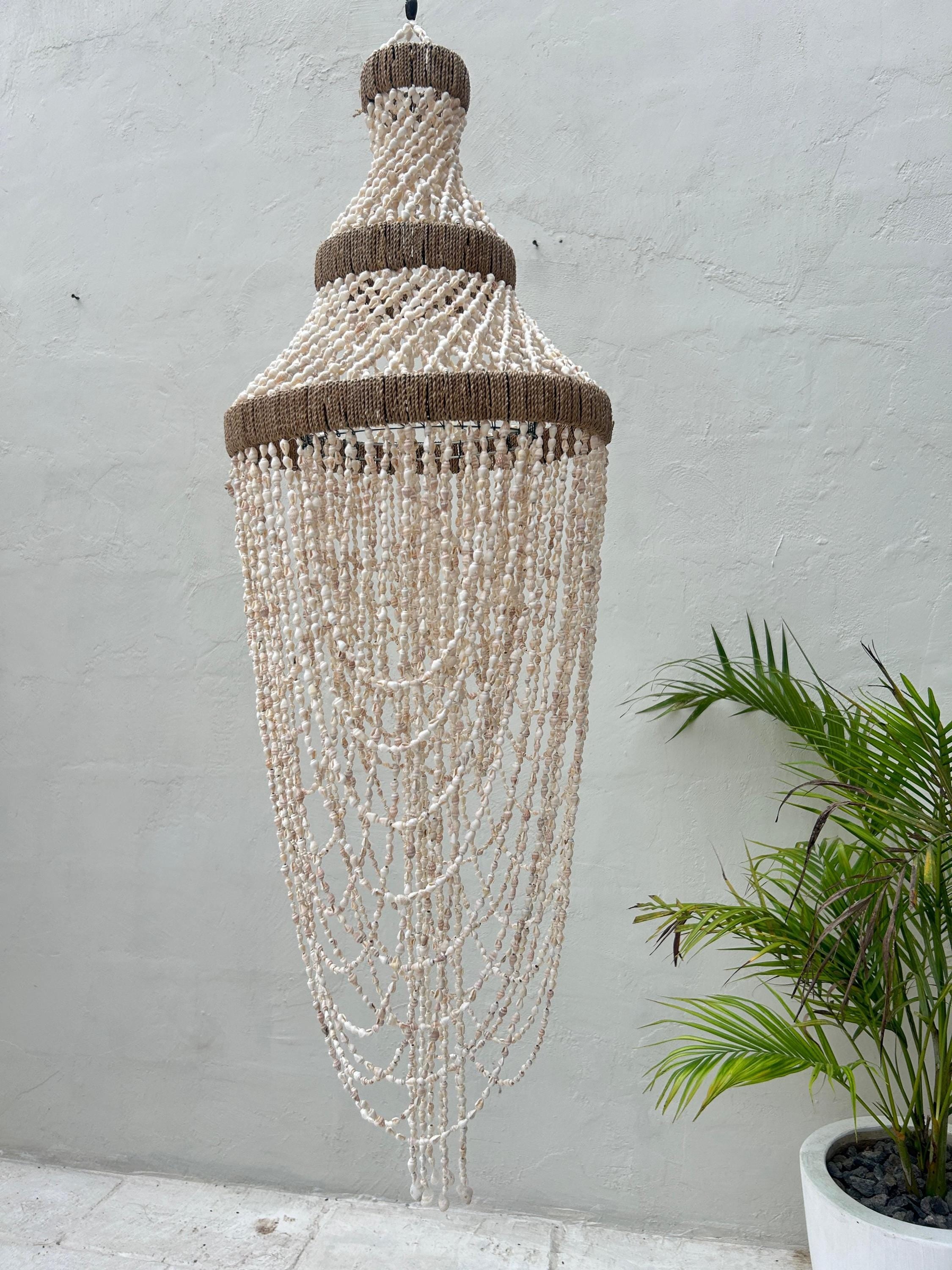 Style 5 Sea Shells Pendant Light | Nautical Chandelier | Boho Coasatal Decor