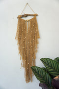 Driftwood Jute Macramé Wall Hanging with Wooden Beads