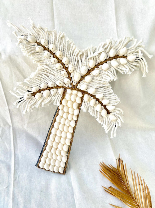 Boho Palm Tree Wall Hanging with Sea Shells