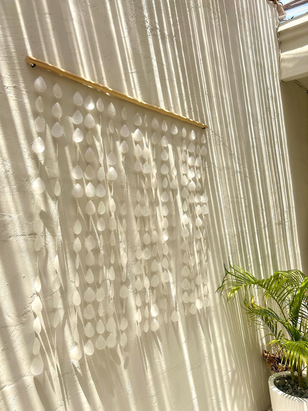 Water Drop White capiz shell wall hanging