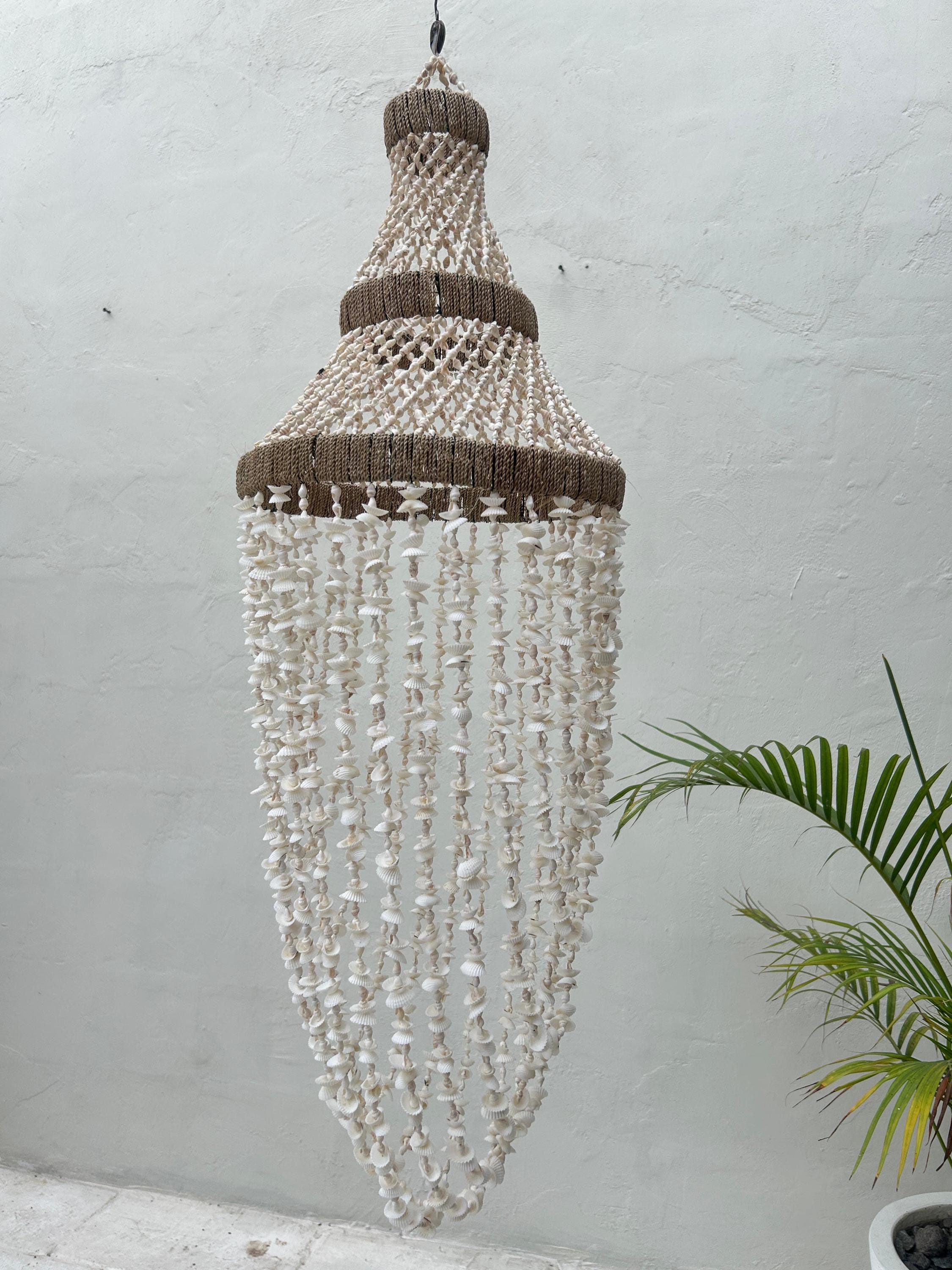 Style 4 Sea Shell Pendant Light – Boho Coastal Chandelier