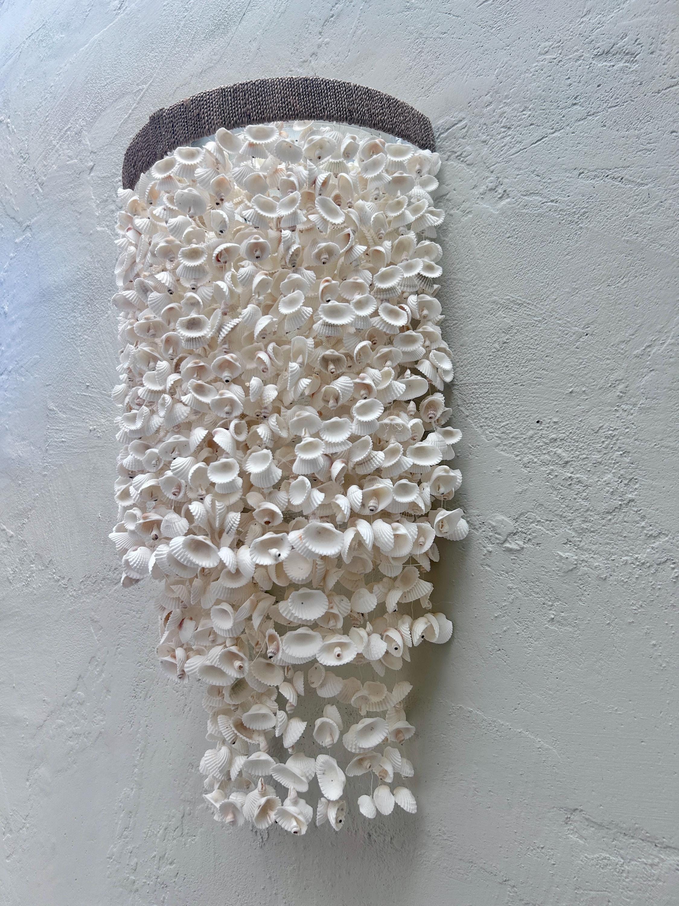 Coastal Wall Pendant Light – Handmade Sea Shell Wall Sconce, Beach House Lighting, Nautical Coastal Home Decor