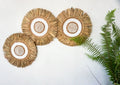 Set of 3 White Seagrass Beads Wall Decor – Coastal Hanging